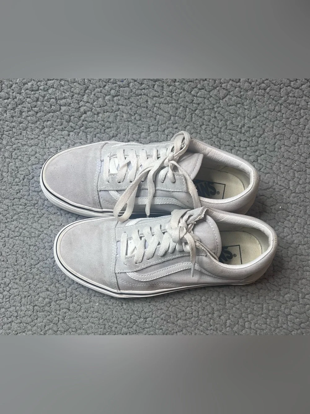VANS Suede Low Top Sneakers Gray Lace-Up Men’s US 5.5 Casual Round Toe